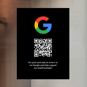 Google Reviews   Business Review Link QR Code Window Cling