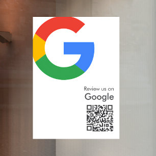 Google Reviews   Business Review Link QR Code Window Cling