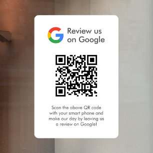 Google Reviews   Business Review Link QR Code Window Cling