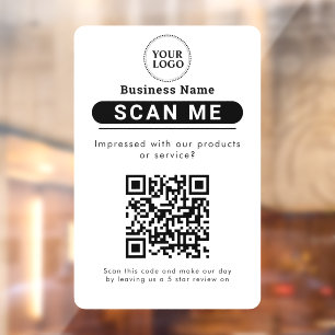 Google Reviews Business Review Link QR Code  Window Cling