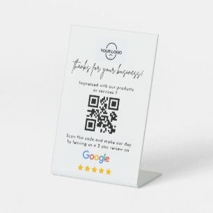 Google Reviews   Business Review QR Code Pedestal Sign