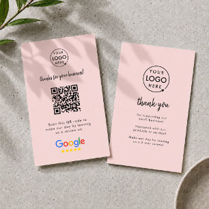 Google Reviews   Business Review Us Blush Pink QR Card