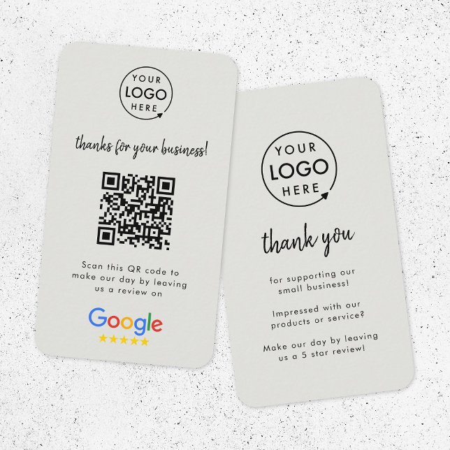 Google Reviews | Business Review Us Gray QR Code Business Card (Creator Uploaded)