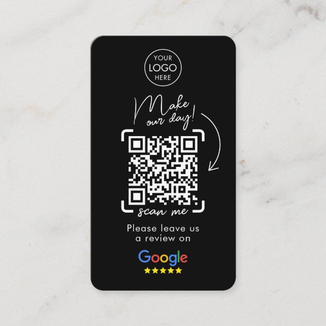 Google Reviews | Business Review Us | QR Code Busi Business Card (Front)