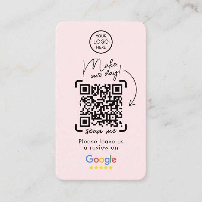 Google Reviews | Business Review Us | QR Code  Business Card (Front)