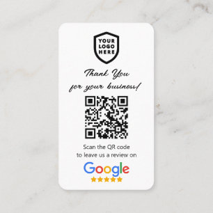 Google Reviews Business Review Us White QR Code Business Card