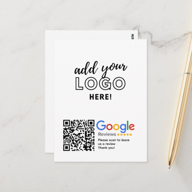 GOOGLE REVIEWS QR code Custom Branded Postcard (Front/Back In Situ)