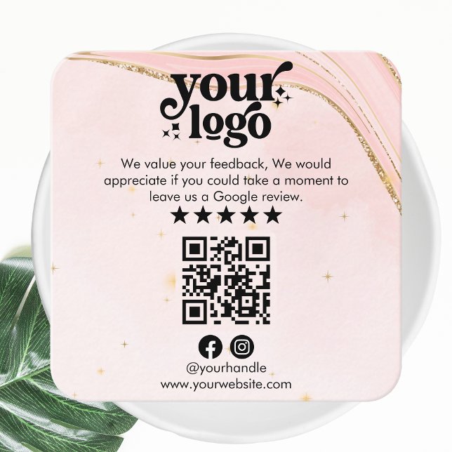 Google Reviews QR Code Modern Logo Business Review Enclosure Card (Creator Uploaded)