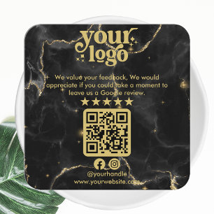 Google Reviews QR Code Modern Logo Business Review Enclosure Card