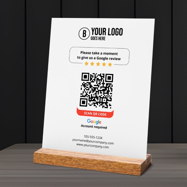 Google Reviews QR Code Rate My Business 5 Star Acrylic Sign (Creator Uploaded)
