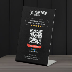 Google Reviews QR Code Rate My Business 5 Star Pedestal Sign