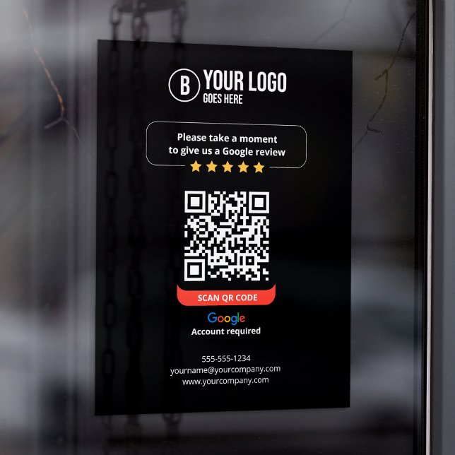 Google Reviews QR Code Rate My Business 5 Star Window Cling (Creator Uploaded)