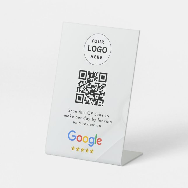 Google reviews qr code tabletop sign (Front)