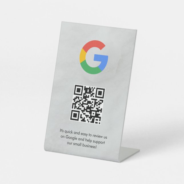 Google reviews qr code tabletop sign (Front)