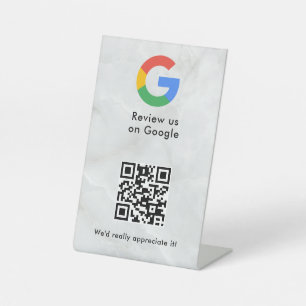 Google reviews qr code tabletop sign