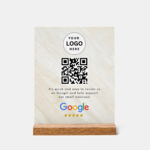 Google reviews qr code tabletop sign