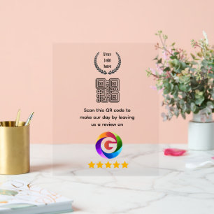 Google Reviews Tabletop Sign   QR Code door Signs