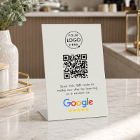 Google Reviews Tabletop Sign | QR Code Pedestal