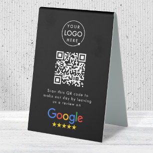 Google Reviews Tabletop Sign   QR Code Table Tent