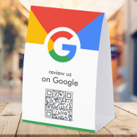 Google Reviews Tabletop Sign | QR Code Table Tent