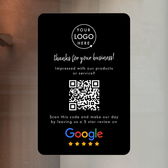 Google Reviews Window Cling | QR Code Vinyl Decal (Creator Uploaded)