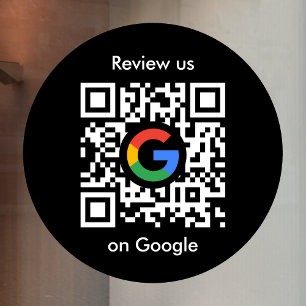 Google Reviews Window Cling   QR Code Vinyl Decal