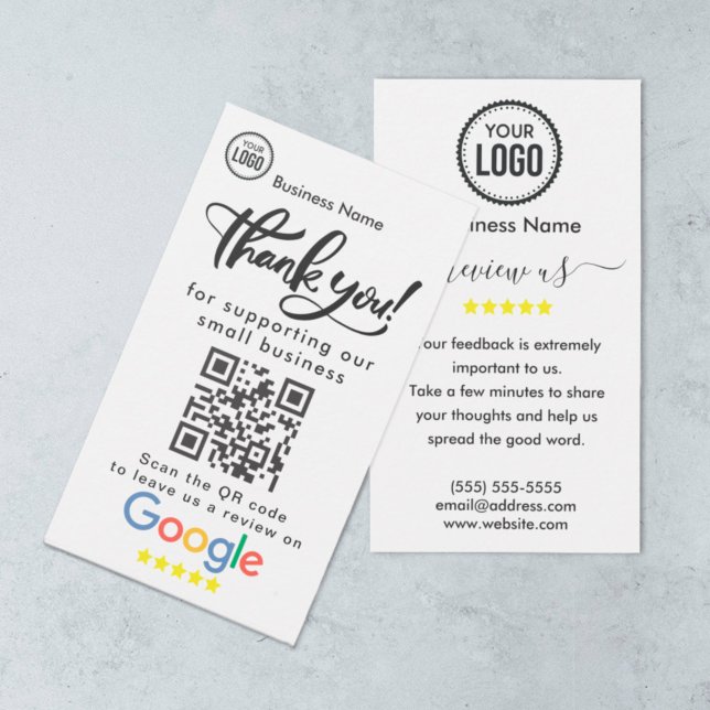 Google Reviews With Thank You And QR Code Business Card (Creator Uploaded)