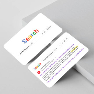 Google Search, Search Results, Google inspired Business Card