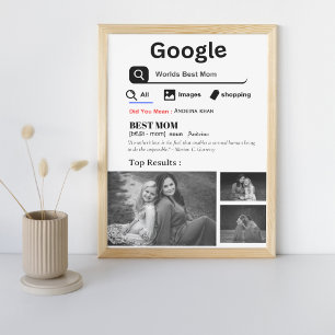 Google World's best Mom Retro Personlized photo  Poster