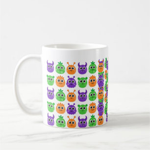 Googly Eyed Monsters Cute Halloween Pattern Coffee Mug