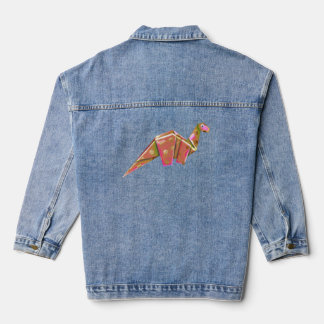 Googly-Eyed Origami Brachiosaur - Iridescent Denim Jacket
