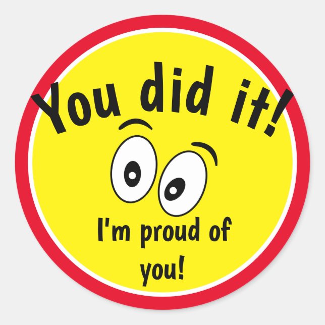 Googly Eyes Colourful Teacher Encouragement Classic Round Sticker (Front)