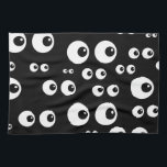 Googly Eyes Tea Towel<br><div class="desc">A great design suitable for any person, adults and children. With an all over printed image of big and small white eyes on a black background. There is no text on this product but can be added if desired. If you would like help in customising your product please contact me...</div>