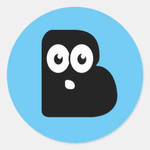 Googly Letter B Classic Round Sticker
