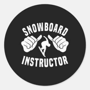 Gool Snowboard Instructor Outfit Snowboarding Less Classic Round Sticker