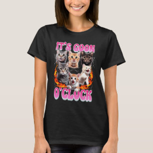 Gooning O_Clock Funny Oia Oia Cat Meme Brainrot Bo T-Shirt