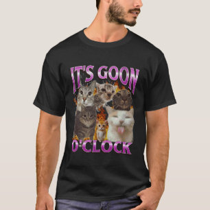 Gooning O'clock Funny Cat Meme Bootleg Graphic T-Shirt