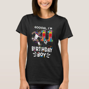 Goooal! I'm 11 I Building Blocks I Boy 11th Soccer T-Shirt