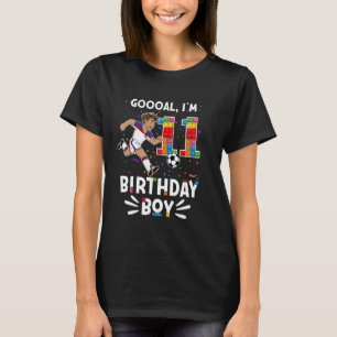 Goooal! I'm 11 I Building Blocks I Boy 11th Soccer T-Shirt