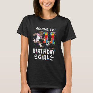 Goooal! I'm 11 I Building Blocks I Girl 11th Socce T-Shirt