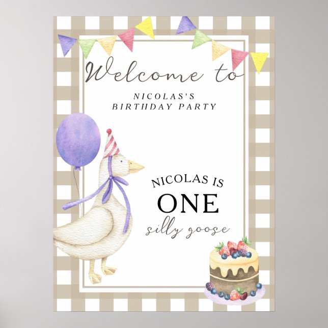 Goose 1st Birthday Party  Poster (Front)