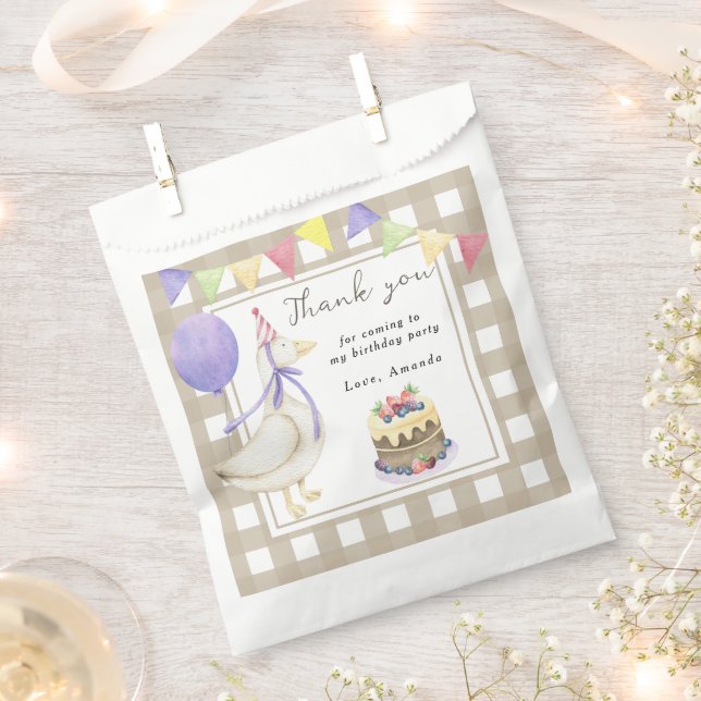Goose 1st birthday Thank you for coming Favour Bags (Clipped)