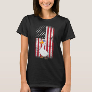 Goose American Flag Boys Girls Men Women Fourth Of T-Shirt