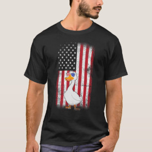 Goose American Flag Boys Girls Men Women Fourth Of T-Shirt