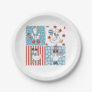  Goose American Usa Flag Memorial Day 4th Of July  Paper Plate