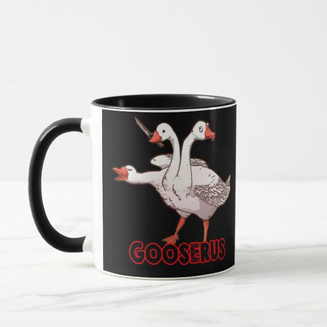 Goose and Cerberus Mug Blacked Out (Left)