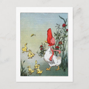 Goose and Goslings Postcard