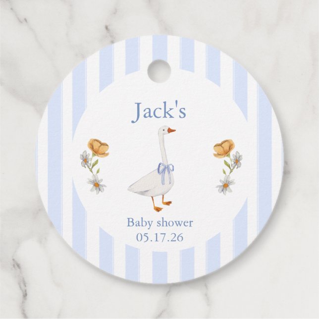 goose baby blue favour tags (Back)