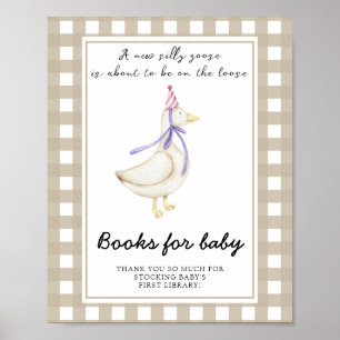 goose baby shower - books for baby poster