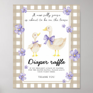 Goose baby shower - diaper raffle poster